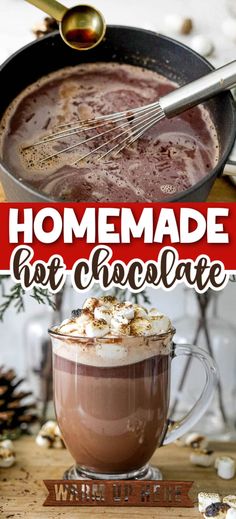 Homemade Hot Chocolate | Easy Recipes Matcha Hot Chocolate, Starbucks Hot Chocolate, Homemade Chocolate Syrup, Hot Chocolate Recipe Homemade, Hot Drinks Recipes, Hot Chocolate Cocoa, Frozen Hot Chocolate, Delicious Hot Chocolate