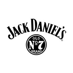 the jack daniels logo is shown in black on a white background, with an old no 7 brand underneath it