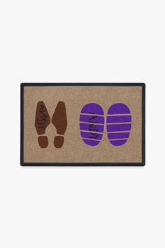 a door mat with two flip flops on it