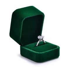 Proposal Ring Box Green, Luxury Ring Box, Dark Green Velvet, Proposal Wedding, Proposal Ring Box, Luxury Ring, Engagement Proposal, Ring Storage, Velvet Ring Box