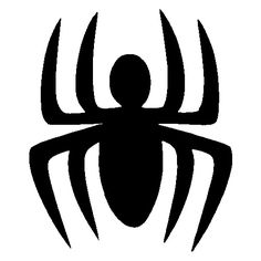 a black spider logo on a white background