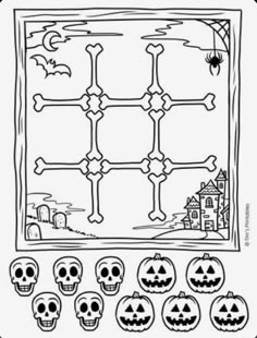 a halloween themed activity for kids to color