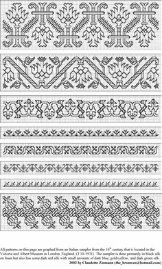 cross stitch patterns with different designs