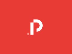 the letter p on a red background