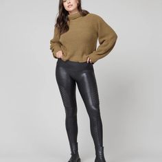 Moto Is Our Motto! With An Edgy Twist To Our Fan-Favorite Faux Leather Women's Leggings, Moto Is Your New Go-To. Complete With Hidden Shaping, You Can Rely On Our Black Moto Leggings To Keep You Smooth, No Matter How "Edgy" Your Outfit! Put Your Best Foot (Or Leg) Forward In Our Faux Leather Moto Leggings! Leather Moto Leggings, Grey Camo Leggings, Patent Leather Leggings, Black Leather Leggings, Black Faux Leather Leggings, Moto Leggings, Velvet Leggings, Striped Leggings, Leather Moto