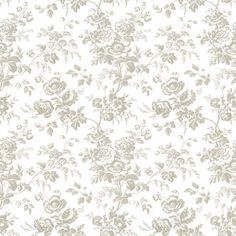 a white and grey floral wallpaper with roses on the side, in an old fashion style