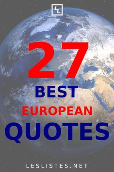 the text reads 27 best european quotes on a black background with an image of the earth