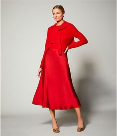 Antonio Melani Blakely Coordinating A-line Satin Skirt | Dillard's Career Woman, Antonio Melani, Satin Skirt, Dillard's, Modern Woman, Midi Length, Side Zip, Latest Trends, A Line