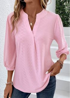 Color:Pink;Size:S;Size:M;Size:L;Size:XL;Size:XXL;Package Contents:1 X T Shirt;Occasion:Other;Style:Casual; Stylish Tops For Women, Trendy Tops For Women, Trendy Fashion Tops, Tees For Women, Trendy Tops, Tops For Women, Fashion Tops, Three Quarter, Womens Clothing Tops