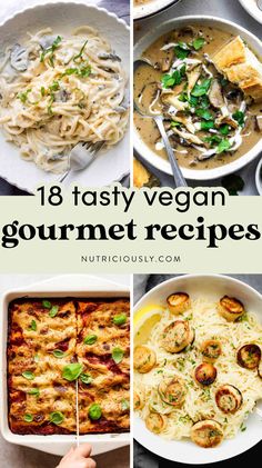 These fancy vegan gourmet recipes are perfect for date night and hosting guests! Fine dining ideas that are plant-based and easy to make. From perfectly prepared seitan steaks to vegan oyster Rockefeller, there is a dish here to impress the most coveted connoisseur! Vegan Fancy Dinner, Fancy Vegetarian Dinner, Oyster Rockefeller, Vegan Dinner Party, Vegan Gourmet, Vegan Main Course, Tree Nut Allergy, Vegan Party