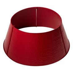 a red lamp shade is shown on a white background with clippings to the bottom