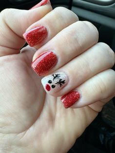 Rudolf nails #christmasnails #reindeernails. Christmas Reindeer Nails, Reindeer Christmas Nails, Reindeer Nails Designs, Rudolph The Red Nosed Reindeer Nails, Rudolph Nail Art, Rudolph Nails Acrylic, Reighndeer Nails