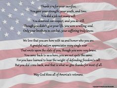 an american flag with the words thank you for your service, you gave your strength