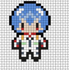 the pixel art is designed to look like an anime character