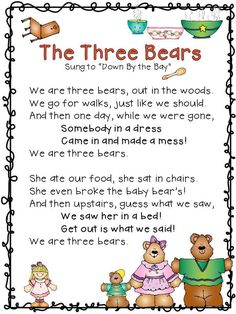 the three bears poem with two teddy bears