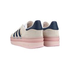 (WMNS) adidas Gazelle Bold 'Clear Pink Night Indigo' IE6508 Platform Gazelle, Outfits With Adidas, Cute Shoes For School, Adidas Gazelle Bold, Nike Shoes Women Fashion, Gazelle Bold, Boston Fashion, Bold Shoes, Back To School Shoes