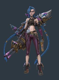 Jinx Arcane Shark Cannon, Jinx Figure Arcane, Jinx Reference, Jinx Tattoo, Bakugo Cosplay, Stone Floor Texture, Jinx Fanart, Lol Jinx, League Of Legends Poster