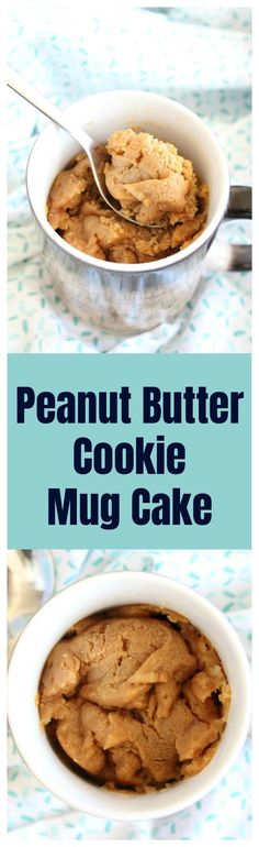 peanut butter cookie mug cake in a white bowl