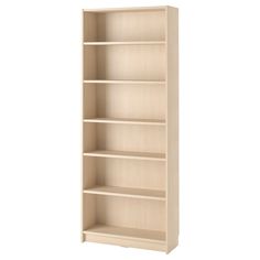 an empty bookcase on a white background