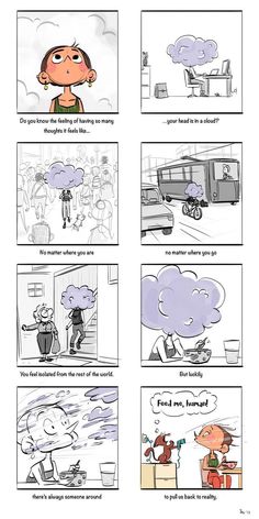 the comic strip shows how people are doing different things in their life and what they can do