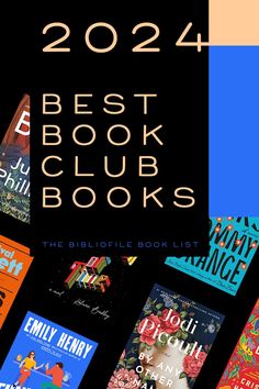 the best book club books are on display in front of a blue and black background