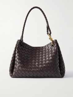 Bottega Veneta's 'Parachute' tote is inspired by the gathered shape of its namesake. It's made from leather that's woven using the brand's signature intrecciato technique and has enough space inside for your daily essentials, plus a tablet and spare change of flats. The shoulder straps will sling comfortably over your arm. Bottega Veneta Bag Andiamo, Bottega Andiamo, Andiamo Bag, Bottega Veneta Andiamo, Bottega Bag, Bag Obsession, Flat Dress Shoes, Raffia Bag, Brown Bags