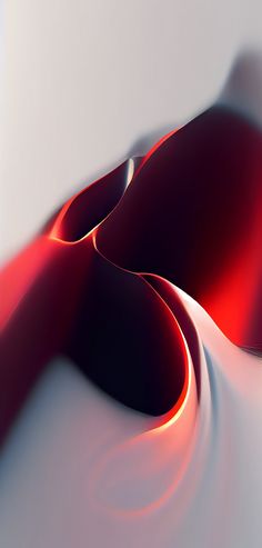 an abstract image of red curves on a white surface