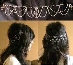 Hair Chains Diy, Gothic Crafts, Gothic Jewelry Diy, Elf Accessories, Jewellery Diy, Crystal Hair Comb, Elf Ideas