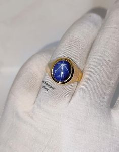 10K Solid gold men Star Sapphire Ring, Star Gemstone Ring, Lindy Star Sapphire, 6 Rays Star, Men's Ring, Fathers Day Gift9 *Material - 925 Sterling Silver- and 10K & 14K gold *gemstone - lab created blue lindy star sapphire *Stone shape-  oval cut cabochon *gemstone Color -  Blue *Gemstone Size - 9×11 mm  *stone weight - 4.85 carat *Band Color - 925 sterling silver/ u can customized on the band color *Ring For men *astrological engagement ring *Please feel free to contact me, I'm very happy to s Star Sapphire Stone, Star Sapphire Ring, Saphir Ring, Star Sapphire, Sapphire Stone, Men's Ring, Blue Gemstones, Color Ring, Gemstone Ring