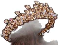 Bridal Hair Tiara, Hair Tiara, Tiara Headpieces, Headband Crown, Flower Tiara, Gold Tiara, Hair Headband, Tiara Hairstyles, Crown Tiara