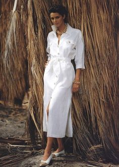 Linen Fashion, Moda Vintage, Dress Shirts For Women, Overall Dress, Types Of Dresses, Collar Dress, Elegant Fashion, Look Fashion, Classy Outfits