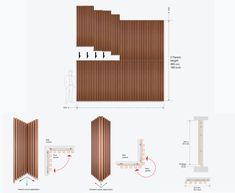 the diagram shows how to build a privacy wall with wood slats and metal bars