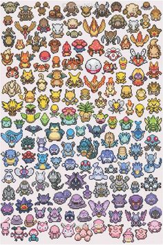 an image of many different pokemon characters