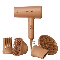 Experience the freedom & versatility of styling with the high-performing PATTERN Blow Dryer designed for curly, coily and tight-textured hair. Equipped with a powerful AC motor that reduces dry time, & an ion generator to smooth the cuticle. This hot tool includes 4 unique attachments to help shape, stretch, smooth, and define. Diffuser attachment. Simulating natural drying, the Diffuser features long, ventilated prongs that evenly distribute air from root to tip, and an aluminum plate that radi Pattern By Tracee Ellis Ross, Hairdryer For Curly Hair, Diffuser Attachment, Blow Dryer Diffuser, Hair Tool Organizer, Hair Diffuser, Hair Blow Dryer, Hair Care Tools, Tracee Ellis Ross