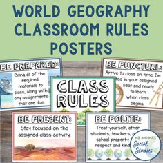 classroom rules posters for teaching about the world's oceans and other things to see