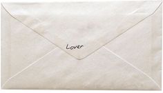 an envelope with the word love written on it