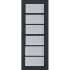 an image of a black and white door with glass panels on the bottom half of it