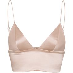 T BY ALEXANDER WANG Triangle Nude Silk bralette (6,600 DOP) ❤ liked on Polyvore featuring tops, shirts, crop tops, lingerie, bralet tops, triangle crop top, silk shirt, cropped shirts and ruched top Triangle Top Dress, Silk Crop Tops, Silk Spaghetti Strap Top, Nude Crop Top, Triangle Crop Top, Lingerie Silk, Silk Bralette, Shirts Crop Tops, Silk Crop Top