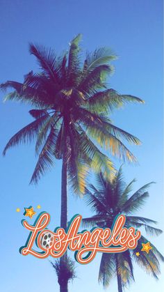 a palm tree with the word los angeles painted on it