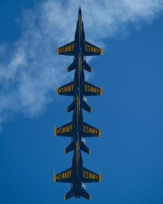 an airplane is flying in the sky with its landing gear down and four yellow arrows pointing upward