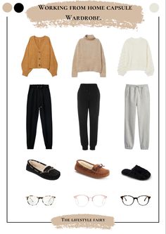 Causal Home Outfit, Work From Home Outfit Fall, Work From Home Outfits Women Winter, Comfy Casual Capsule Wardrobe, Casual Chic Home Outfit, Winter Work From Home Outfits For Women, Work From Home Casual Outfits