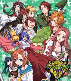 an anime poster with many different characters