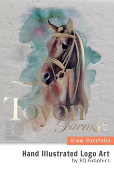 the hand illustrated logo art by ej graphics includes a horse with bridles