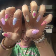 Aura Nail Designs, Summer Aura, Aura Nail, Blue Acrylic Nails, Edgy Nails, Colorful Nails