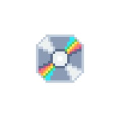 an image of a pixelated object with a rainbow on it