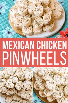 mexican chicken pinwheels with text overlay