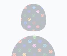 two circles with different colored smiley faces on them