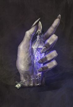 a hand holding a chain with a bottle in it and a key hanging from it