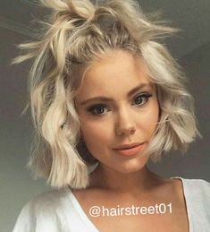 Dunner Wordend Haar, Hairstyles Wavy, Wavy Bob Hairstyles, Wavy Bob, Prom Hairstyles For Short Hair, Balayage Blonde, Wavy Hairstyles, Long Bob Hairstyles, Blonde Bobs