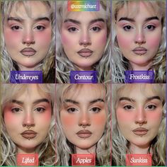 How to apply your makeup the right way for your face shape. 💕 This is a great hack when using our different face palettes where you get both a contour powder, bronzer, blush and highlighter. 💕 Extra Blush Makeup Looks, Short Face Makeup, Blush For Heart Shaped Face, Blush As Contour, Blush For Square Face, Oval Face Blush Placement, Blush For Oval Face Shape, Square Face Blush, Bronzer Placement Round Face